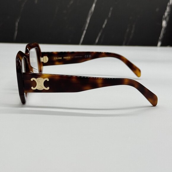NEW CELINE CL50155F 053 GEOMETRIC HAVANA BROWN EYEGLASSES CELINE - Picture 7 of 11